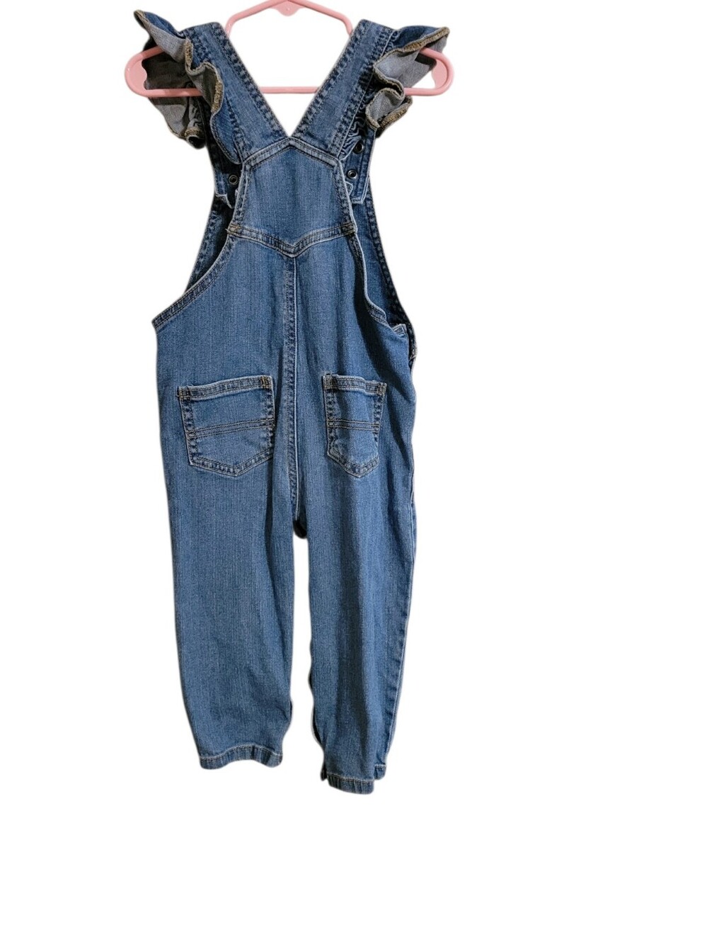 Carter's Floral Ruffle Denim Overalls - Picture 4 of 5